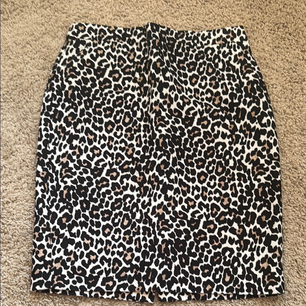 J. Crew Leopard Print Pencil Skirt